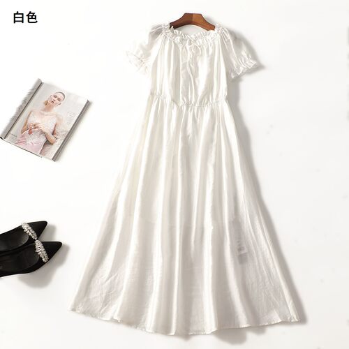 506703 清仓夏连衣裙 女加长款短袖.S.M