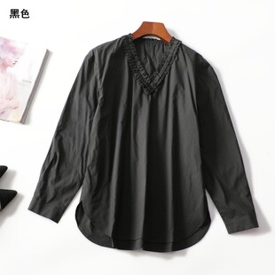 413595 春衬衫 深圳女中长款长袖套头.S.M.L.XL