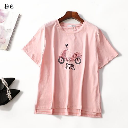 249262 夏T恤 女中长款短袖套头.XL.2XL.3XL.4XL