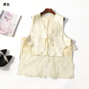 249556 春马夹 女中长款无袖系带.M.L.XL.2XL