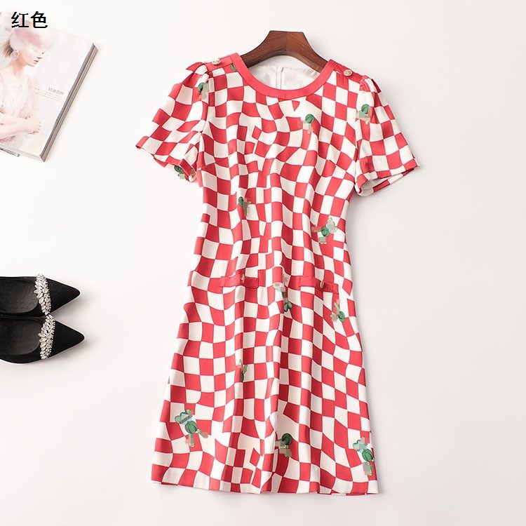 409048 夏长款圆领短袖印花连衣裙,女装/女士精品,连衣裙,淘宝优惠券,粉丝福利购,淘宝优惠卷