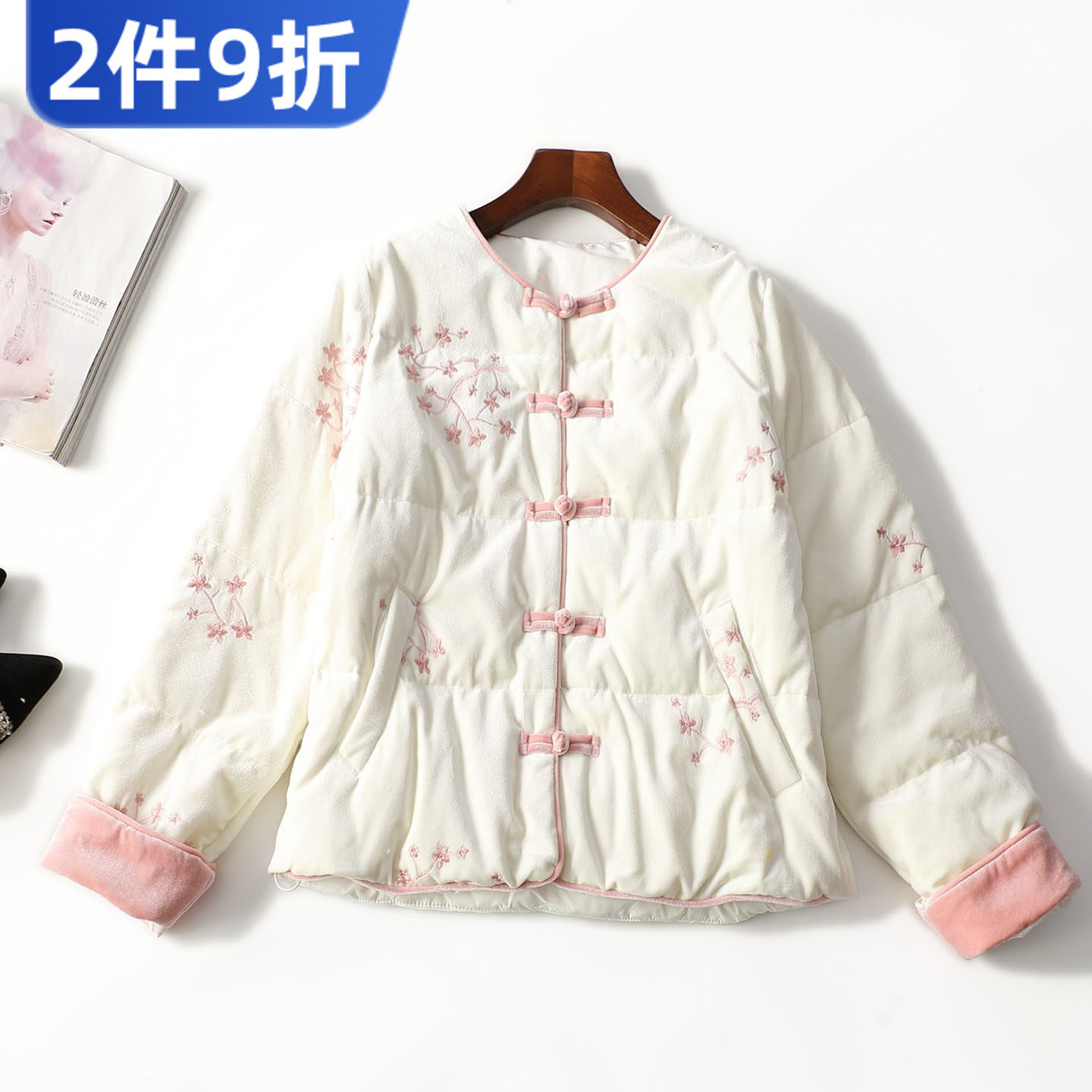 412903 冬羽绒服 女中长款长袖单排扣