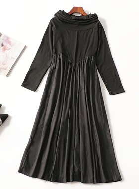 412010 秋加长款套头长袖连衣裙