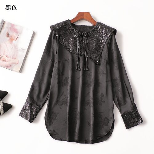 410363 春衬衫 女中长款长袖翻领.M.L.XL