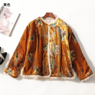 247427 冬棉衣 女中长款长袖单排扣.M.L