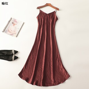 V领50现货 深圳女加长款 245730 夏醋酸纤维连衣裙