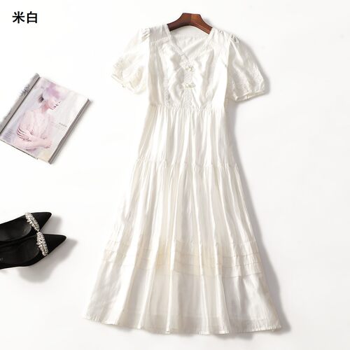 249116 夏连衣裙 女加长款短袖套头.S.XL.M.L