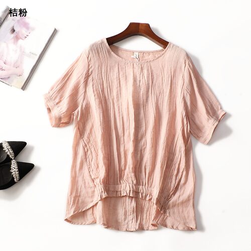 505097 夏上衣 女中长款短袖套头.M