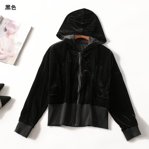 247452 秋外套 深圳女短款九分袖拉链.S.M.L.XL