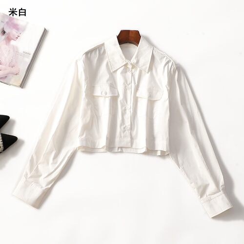 248964 春衬衫 深圳女短款长袖单排扣.M.L.XL