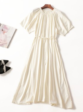 246703新款女装超值品质精品女装亲肤夏加长款套头短袖连衣裙