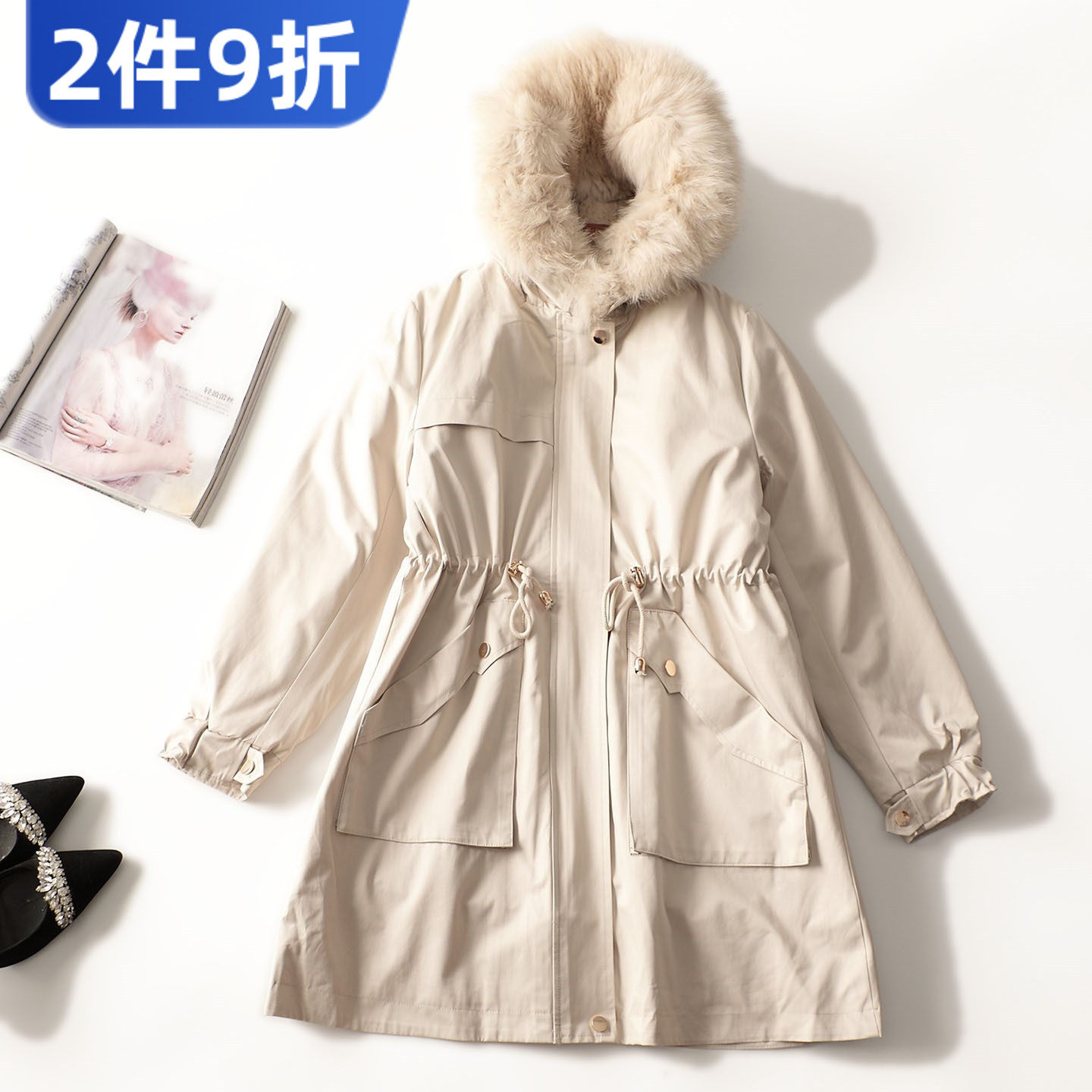 412728 冬派克服 女长款长袖拉链