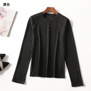 412114 秋棉打底衫 深圳女中长款长袖套头现货.S.M.L.XL