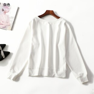 413043 秋卫衣 女中长款长袖套头.S.XL