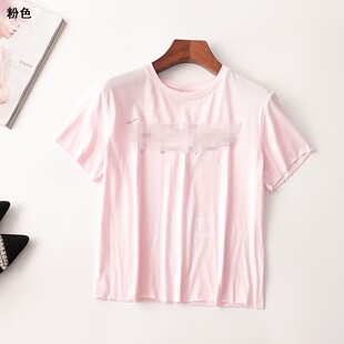 409451自留强烈推荐 烫钻T恤 品质贼好110栋更高货彩色粘珠夏短款