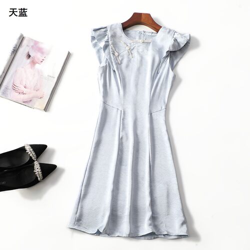 248448 夏连衣裙 女长款短袖套头.M.L.XL.2XL