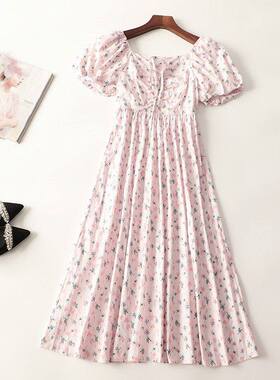 245540 夏连衣裙 深圳女加长款短袖一字领断码清仓