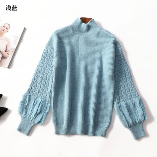 415028 秋毛衣 女中长款长袖套头.M