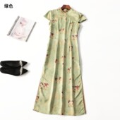 411791爆款 立领印花连衣裙 改良旗袍加长款 超值品质女装 精品25夏季