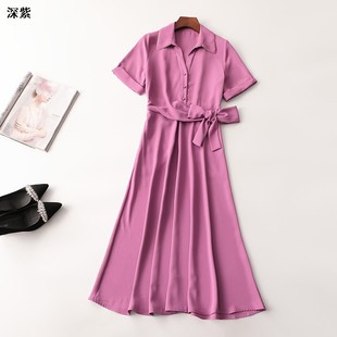 连衣裙 翻领短袖 242591 夏加长款