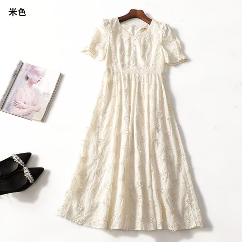 505201 夏连衣裙 女加长款短袖.M.L