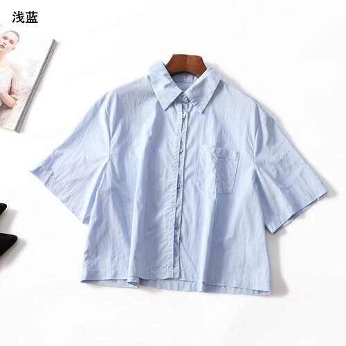 507440 夏衬衫 女短款短袖单排扣.M