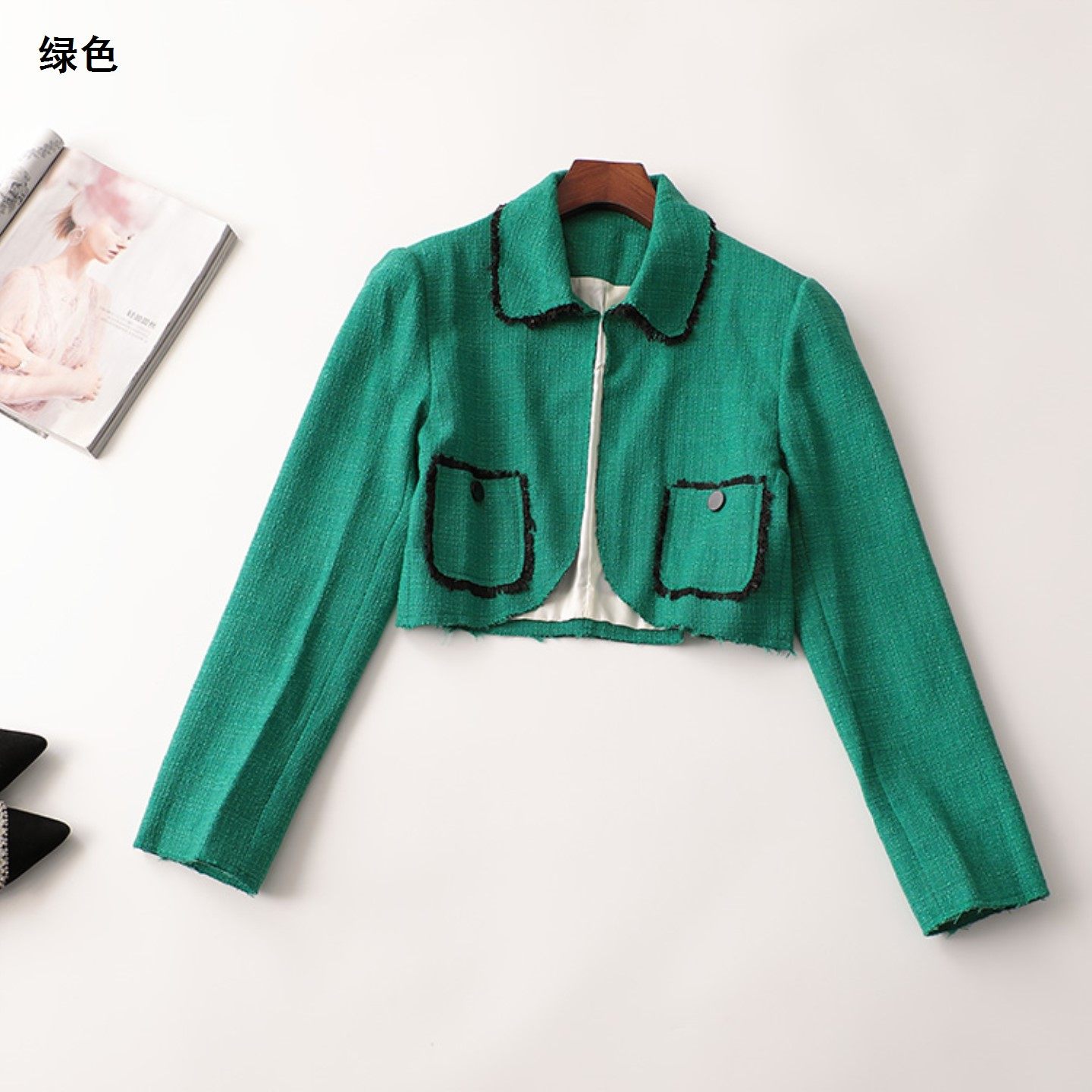 240126 秋短款无扣长袖外套,女装/女士精品,短外套,淘宝优惠券,粉丝福利购,淘宝优惠卷