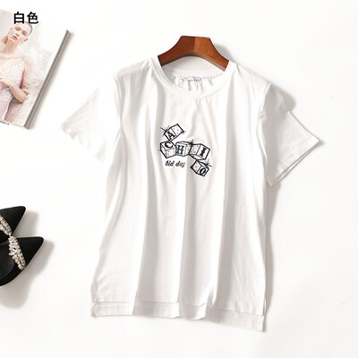 414484 清仓夏T恤 女中长款短袖套头.L.XL.2XL.4XL