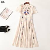 夏连衣裙 深圳女加长款 短袖 410813 圆领断码 清仓
