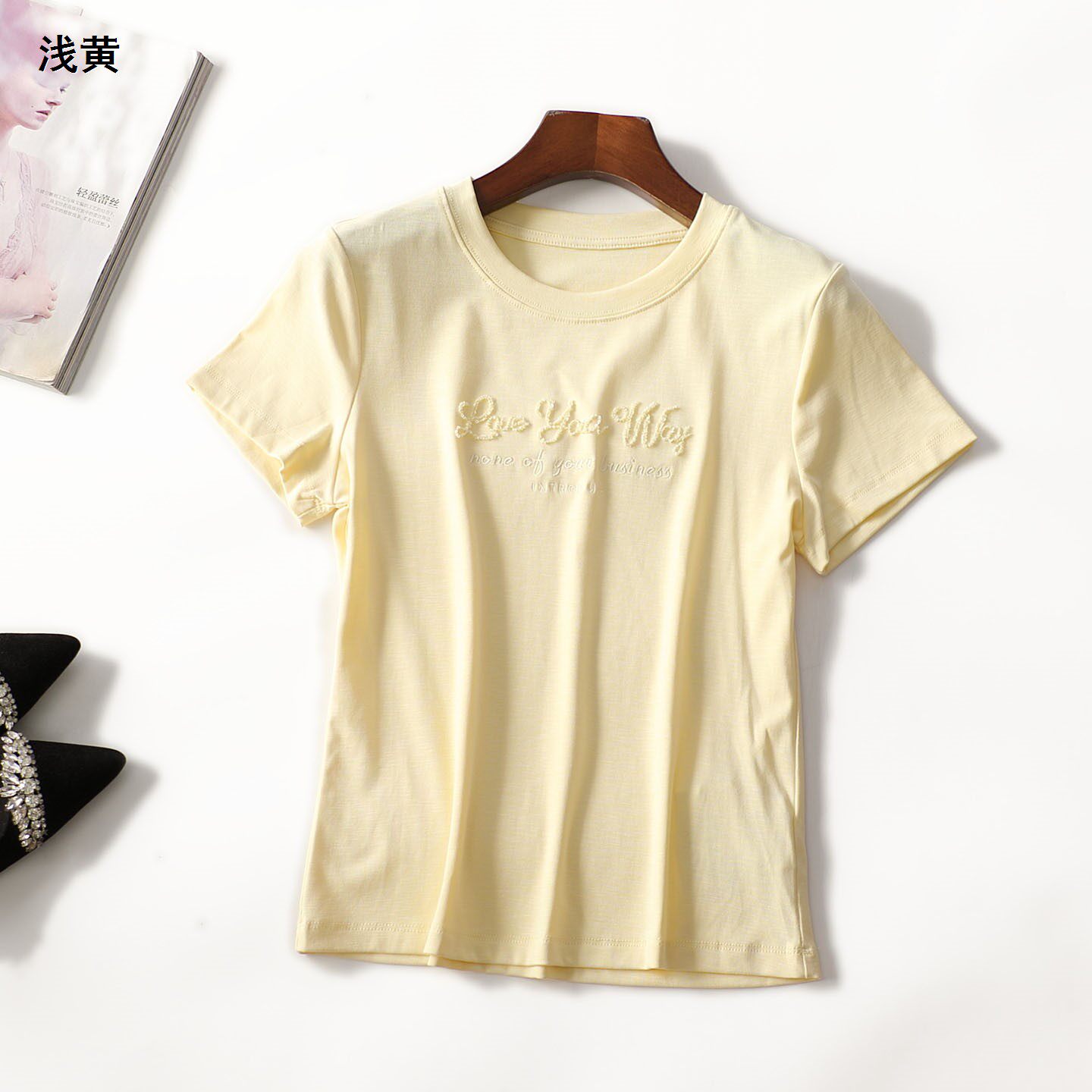 249226 夏T恤 女中长款短袖套头.L.XL.3XL