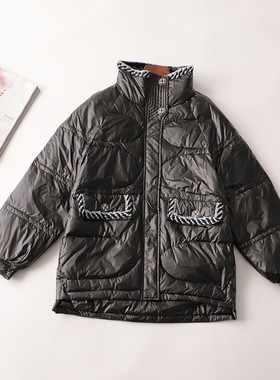 240481 冬中长款高领九分袖羽绒服