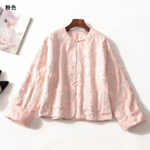 247386强烈推荐新款当季高档女装国风重工棉衣冬单排扣长袖外套