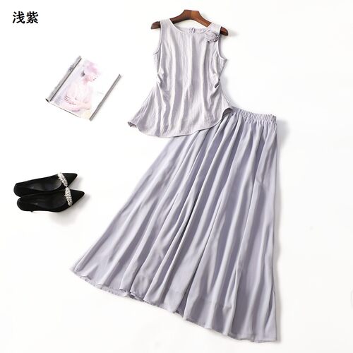 249504 夏上衣半身裙套装 女长款套头.S.M.L.XL