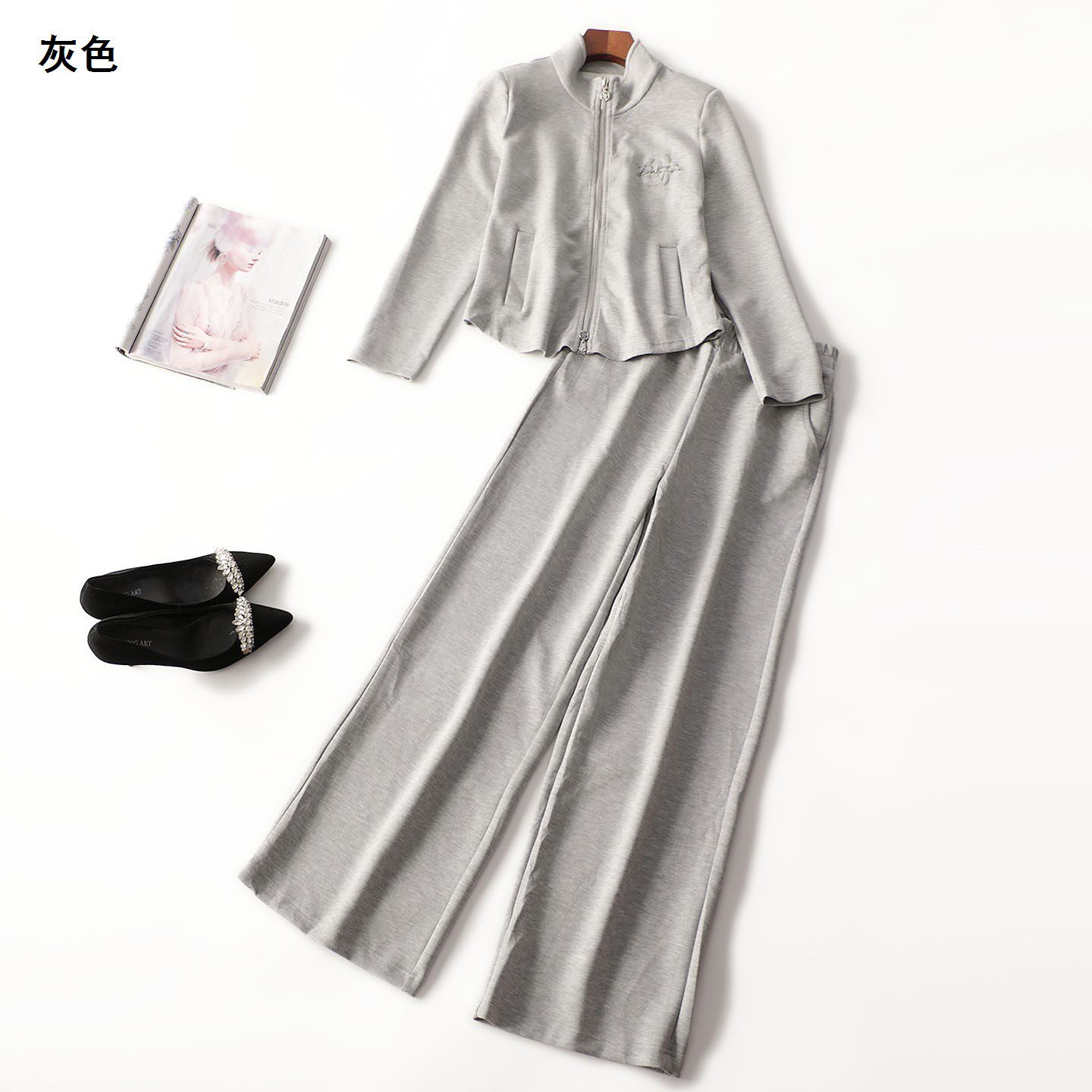 412235 秋长款拉链长袖外套裤子套装,女装/女士精品,时尚套装,淘宝优惠券,粉丝福利购,淘宝优惠卷