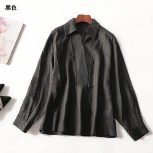 412176 秋上衣 女中长款长袖套头