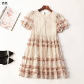 夏天丝连衣裙 深圳女长款 短袖 410977 圆领断码 清仓
