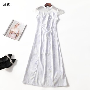 414060新款女装超值26年夏季改良式旗袍夏加长款套头短袖连衣裙
