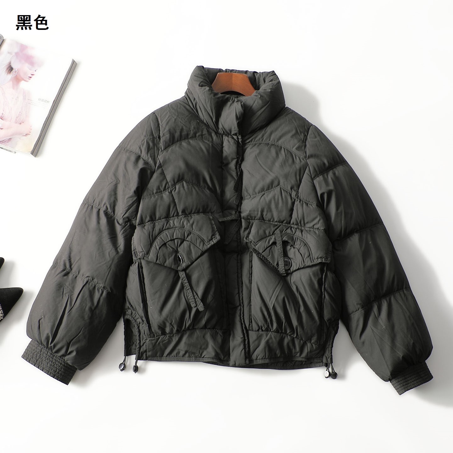 247887 冬羽绒服 女中长款长袖暗扣