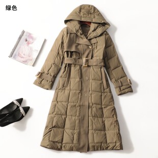 247552 冬羽绒服 女加长款长袖暗扣.M.L.XL