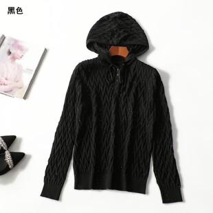 413014 秋针织衫 女中长款长袖套头.M