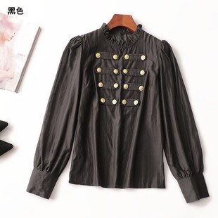 衬衫 圆领长袖 天丝秋中长款 243693