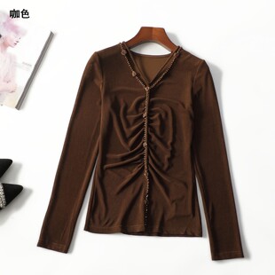 412946 秋打底衫 女中长款长袖套头