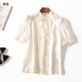 超值精品女装 25年夏季 国风天丝夏中长款 411550新款 立领五分袖 上衣