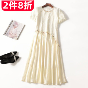 短袖 女加长款 套头 夏连衣裙 246567