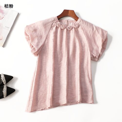 411771 夏上衣 女中长款短袖圆领.M.L