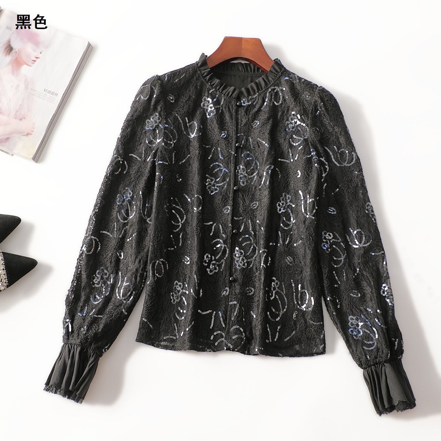 246617南油高端轻奢高货女装原创欧货重工洋气秋中长款长袖衬衫,女装/女士精品,衬衫,淘宝优惠券,粉丝福利购,淘宝优惠卷