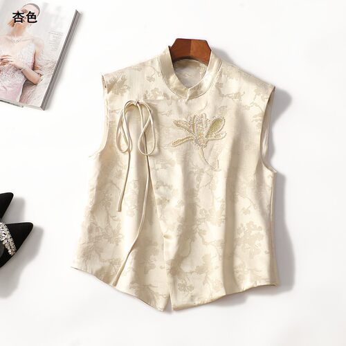 414603 秋马夹 女中长款无袖暗扣.M.L.XL
