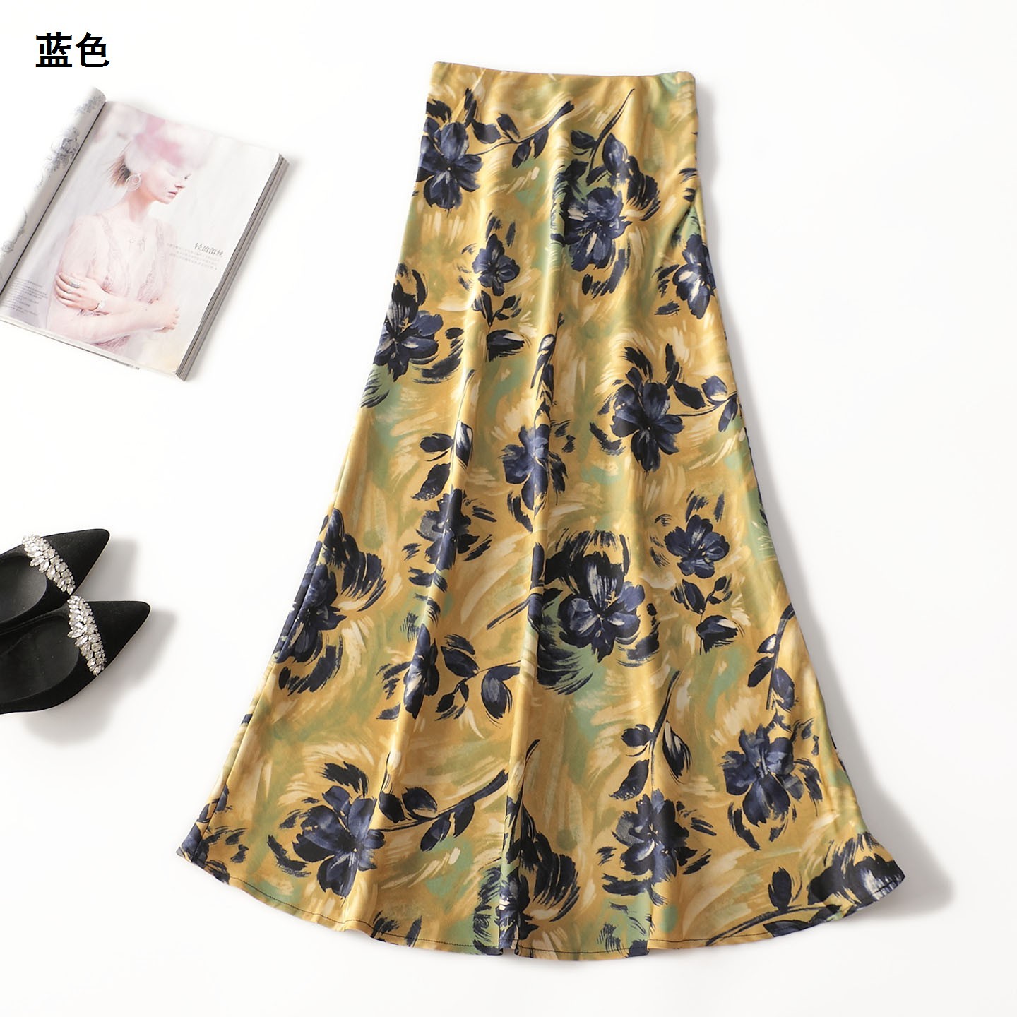 411873 夏半身裙 女印花加长清仓