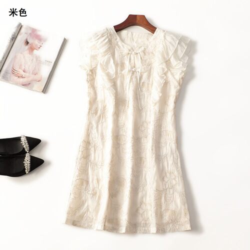 245446 夏连衣裙 女长款短袖V领.M.XL.2XL.L