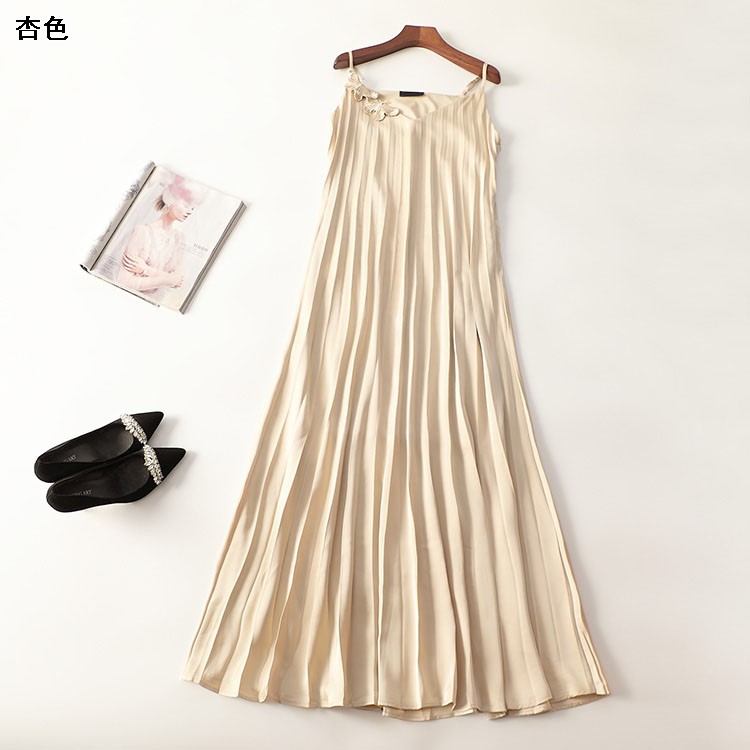 245820 夏连衣裙 深圳女吊带裙加长款V领